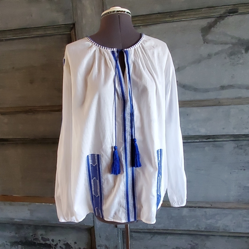 Michael Kors embroidered peasant top